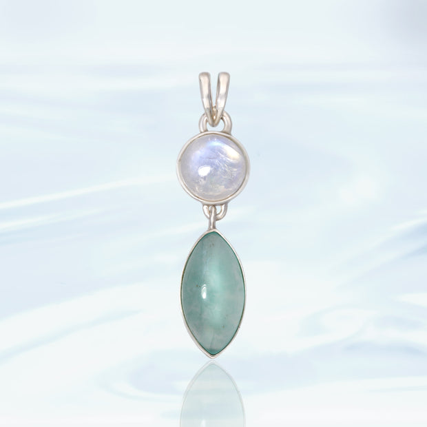 Moonstone & Aqua Chalcedony Pendant