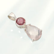 Pink Tourmaline & Rose Quartz Pendant