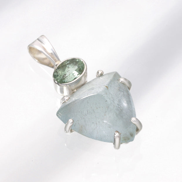 Green Tourmaline & Aquamarine Pendant