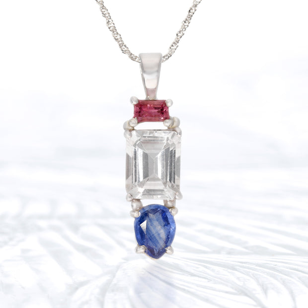 Pink Tourmaline, Topaz & Kyanite Pendant