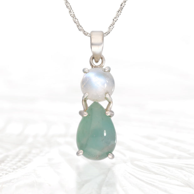 Moonstone & Aqua Chalcedony Pendant