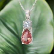 Aquamarine & Pink Tourmaline Pendant