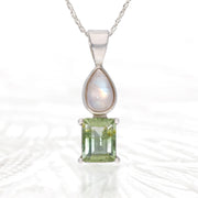 Moonstone & Green Tourmaline Pendant