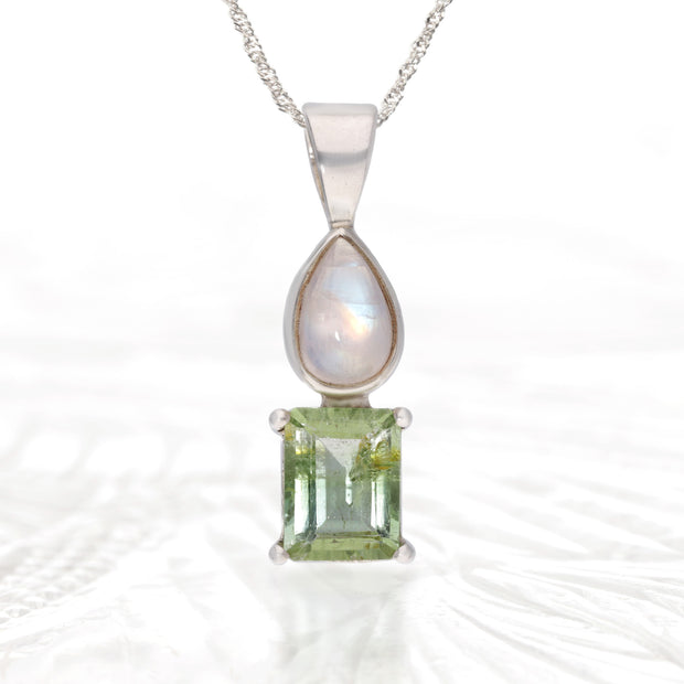 Moonstone & Green Tourmaline Pendant