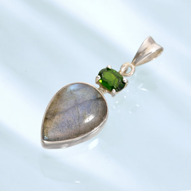 Chrome Diopside & Labradorite Pendant