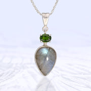 Chrome Diopside & Labradorite Pendant