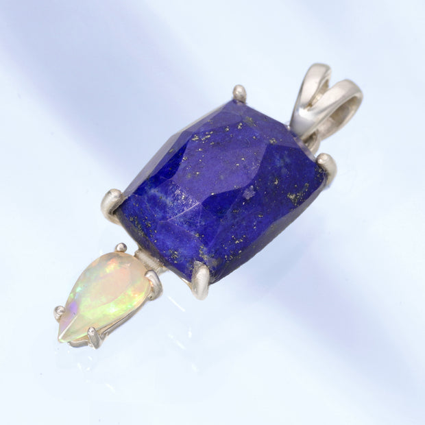 Lapis & Opal Silver Pendant