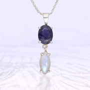 Iolite & Rainbow Moonstone Pendant