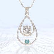 White Topaz & Apatite Silver Pendant