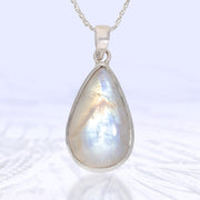 Rainbow Moonstone Silver Pendant