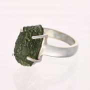 Real Moldavite Silver Ring Size 7 ½