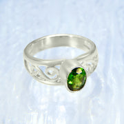 Chrome Diopside Silver Band Ring Size 7 1/2