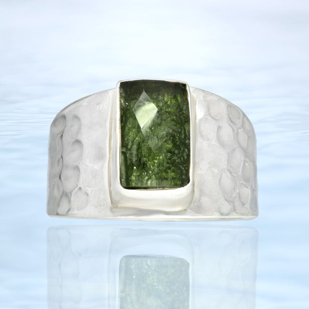 Genuine Moldavite Ring Size 9 ½