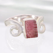 Pink Tourmaline Crystal Ring Size 8 ½