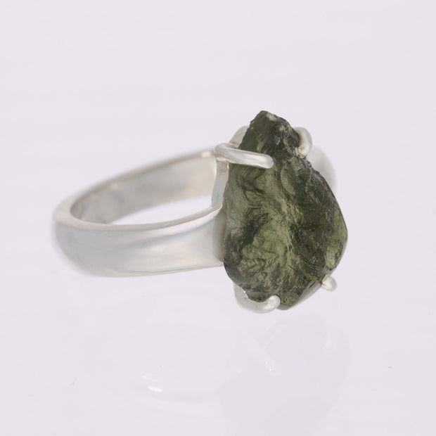 Genuine Moldavite Ring Size 9 ¼