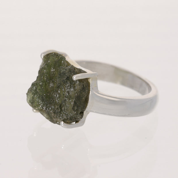 Genuine Czech Moldavite Ring Size 8