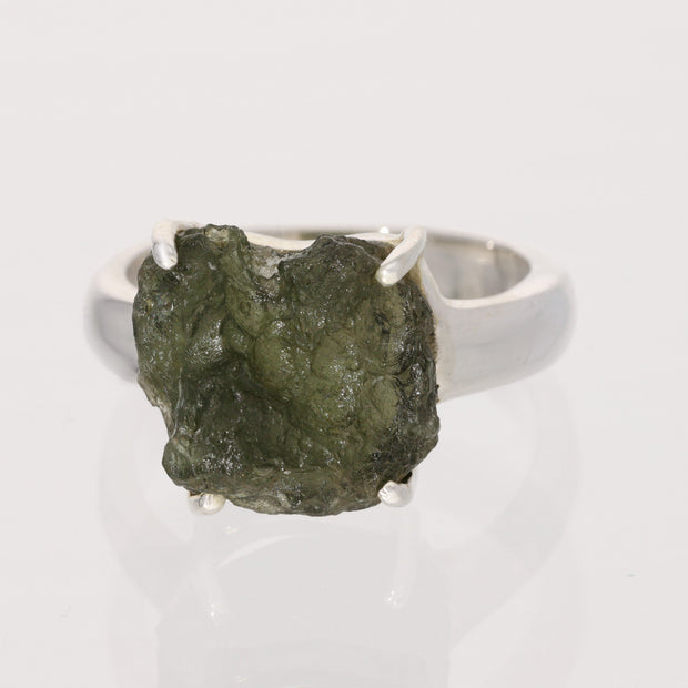 Genuine Czech Moldavite Ring Size 8
