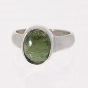 Genuine Polished Moldavite Ring Size 6 ½