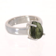 Genuine Moldavite Pear Ring Size 6