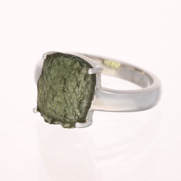 Natural Moldavite Ring Size 10