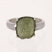 Natural Moldavite Ring Size 10