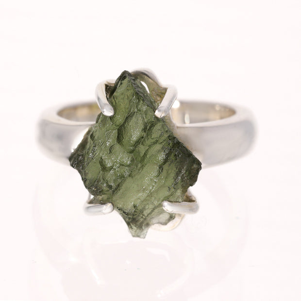 Genuine Czech Moldavite Ring Size 7