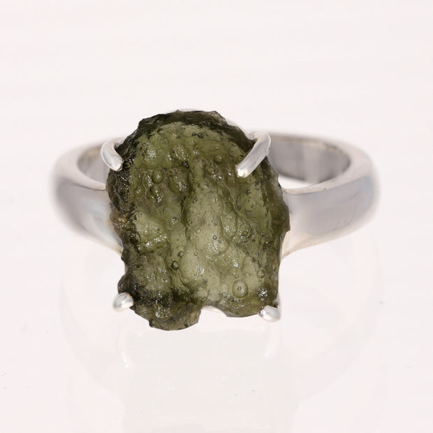Unique Moldavite Ring Size 9