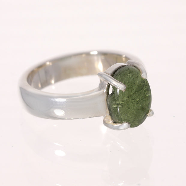 Polished Genuine Moldavite Ring