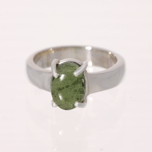 Polished Genuine Moldavite Ring