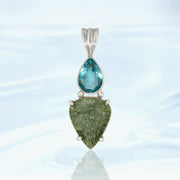 Apatite & Genuine Moldavite Pendant