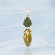 Genuine Czech Moldavite & Citrine Pendant