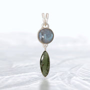 Labradorite & Genuine Moldavite Pendant