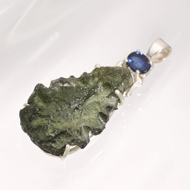 Kyanite & Genuine Moldavite Pendant