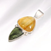 Citrine & Genuine Moldavite Pendant