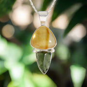 Citrine & Genuine Moldavite Pendant