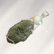 Welo Opal & Real Moldavite Pendant