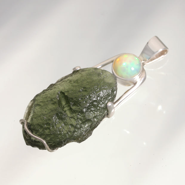 Welo Opal & Real Moldavite Pendant