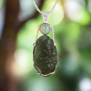 Welo Opal & Real Moldavite Pendant