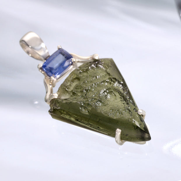 Kyanite & Genuine Moldavite Pendant