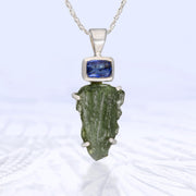 Kyanite & Real Moldavite Pendant