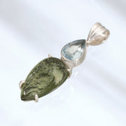 Aquamarine & Genuine Moldavite Pendant