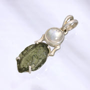 Moonstone & Czech Moldavite Pendant