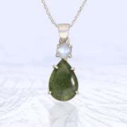 Beautiful Moonstone & Moldavite Pendant