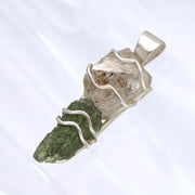 Quartz & Real Czech Moldavite Pendant