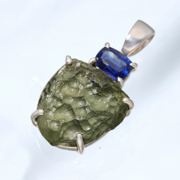 Kyanite & Genuine Moldavite Pendant