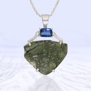 Genuine Moldavite & Kyanite Pendant
