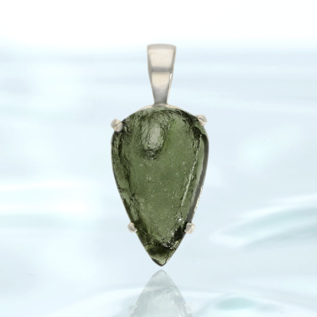 Unique Silver Moldavite Pendant