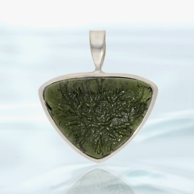 Triangle Genuine Moldavite Stone Pendant