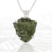 Genuine Moldavite Silver Pendant