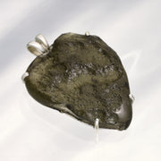 Large Moldavite Heart Pendant